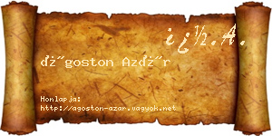 Ágoston Azár névjegykártya